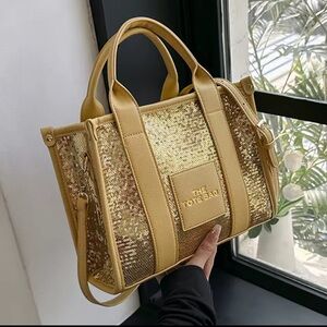 Gold Sequin Tote Bag
